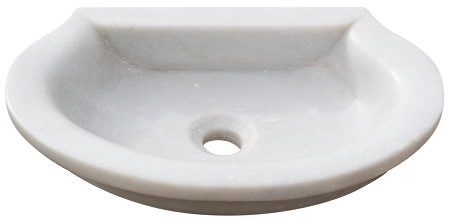 Biscottini Lavandino in marmo bianco L46xPR31xH13 cm Vasca realizzata completamente
