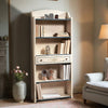MOBILI 2G - LIBRERIA 5 RIPIANI SHABBY LEGNO BIANCO FILO AZZURRO 70X24X171 (1325)