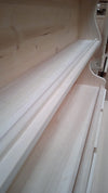MOBILI 2G - Piattaia 4 cassetti con ripiani classica legno grezzo L.121 P.24 H.102 (517)