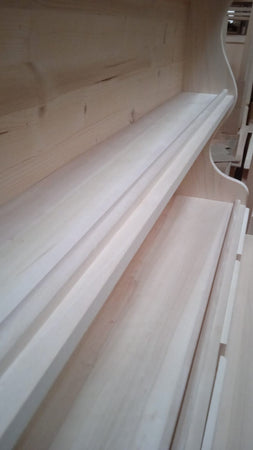 MOBILI 2G - Piattaia 4 cassetti con ripiani classica legno grezzo L.121 P.24 H.102 (517)