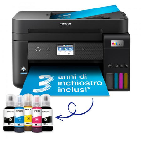 Stampante Multifunzione Epson EcoTank ET-4800 - Ink-jet A4 - Serbatoi Flaconi Alta Capacita' - Fronte/retro - Stampante / fotocopiatrice / scanner / fax - Airprint - USB, WiFi