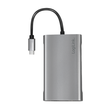 LogiLink UA0383 replicatore di porte e docking station per laptop Cablato USB 3.2 Gen 1 [3.1 Gen 1] Type-C Argento (UA0383)