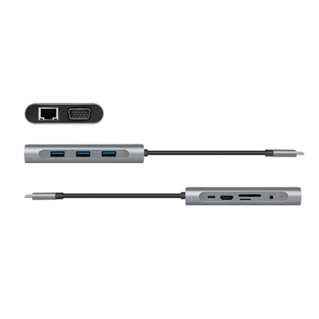 LogiLink UA0383 replicatore di porte e docking station per laptop Cablato USB 3.2 Gen 1 [3.1 Gen 1] Type-C Argento (UA0383)
