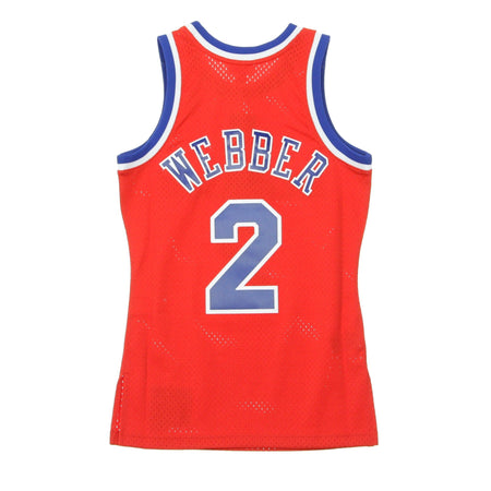 MITCHELL &amp; NESS Canotta Basket Uomo Nba Swingman Jersey Chris Webber No.2 1994-95 Wasbul Road Original Team Colors da uomo