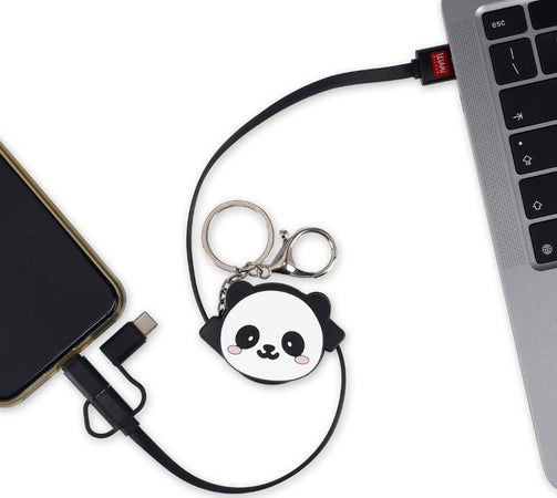 Legami, Cavo di Ricarica 3 in 1 retrattile, Tema Panda