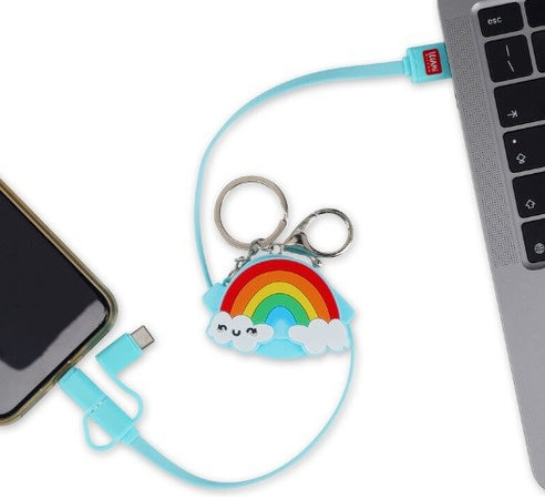 Legami, Cavo di Ricarica 3 in 1 retrattile, Tema Rainbow