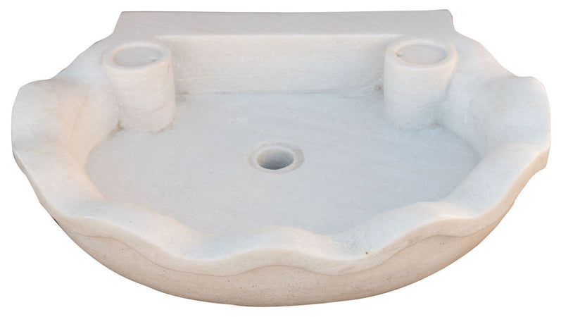 Biscottini Lavandino in marmo bianco L60xPR50xH13 cm Vasca realizzata completamente