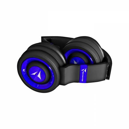 Cuffie con Microfono Techmade TM-046-GR - Bluetooth V5.0 - Jack 3.5mm - Richiudibili - Colore Blu