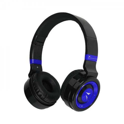 Cuffie con Microfono Techmade TM-046-GR - Bluetooth V5.0 - Jack 3.5mm - Richiudibili - Colore Blu