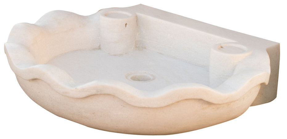 Biscottini Lavandino in marmo bianco L60xPR50xH13 cm Vasca realizzata completamente