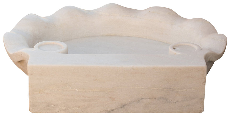 Biscottini Lavandino in marmo bianco L60xPR50xH13 cm Vasca realizzata completamente