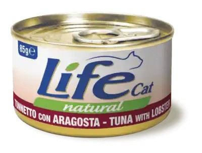 Life Cat Natural Scatoletta Tonnetto con Aragosta per Gatti 85gr