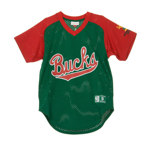 MITCHELL & NESS Casacca Uomo Nba Final Seconds Mesh V-neck Milbuc Original Team Colors da uomo