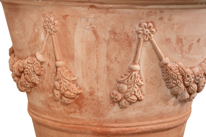 Biscottini Vaso Terracotta Galestro Biscottini Festonato Fatto a Mano Made Italy D69 H47