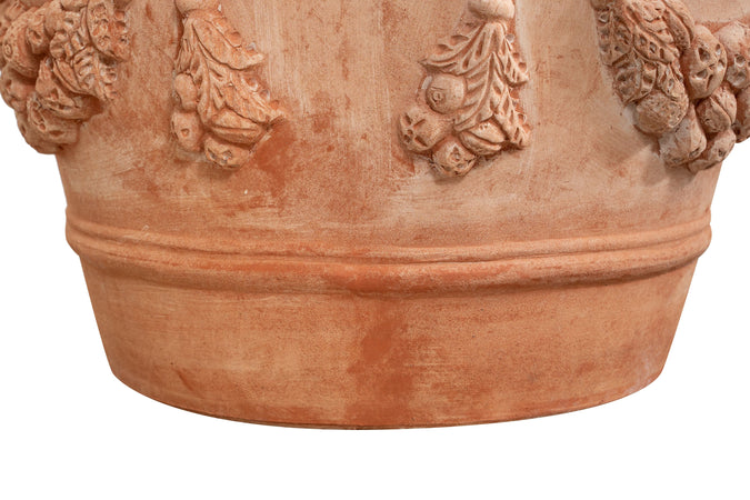 Biscottini Vaso Terracotta Galestro Biscottini Festonato Fatto a Mano Made Italy D69 H47