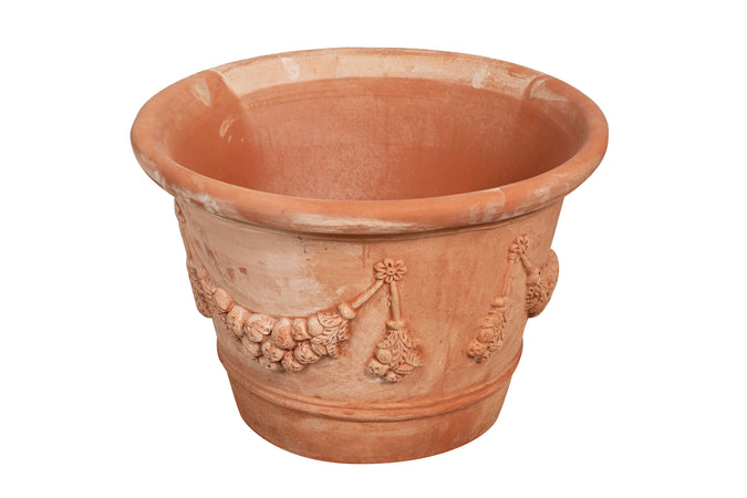 Biscottini Vaso Terracotta Galestro Biscottini Festonato Fatto a Mano Made Italy D69 H47
