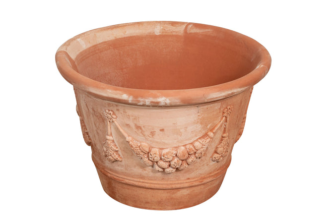 Biscottini Vaso Terracotta Galestro Biscottini Festonato Fatto a Mano Made Italy D69 H47