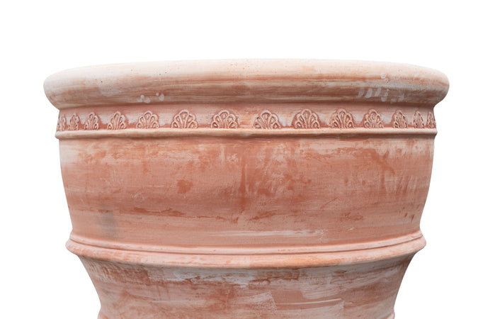 Biscottini Vaso in terracotta Galestro festonato 100% Made in Italy, interamente fatto a mano
