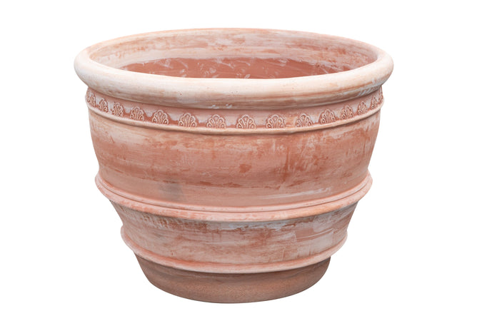 Biscottini Biscottini Vaso Terracotta Galestro Festonato D102xH77 Fatto a Mano Toscana