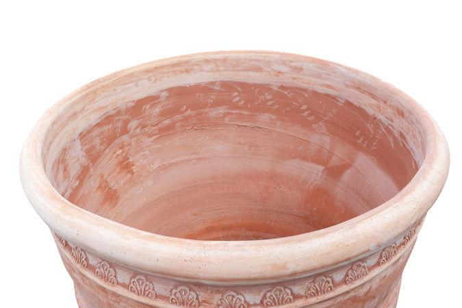 Biscottini Vaso in terracotta Galestro festonato 100% Made in Italy, interamente fatto a mano