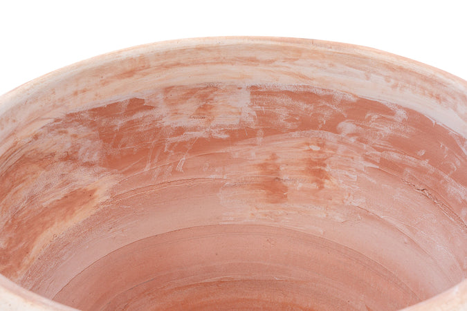 Biscottini Vaso in terracotta Galestro festonato 100% Made in Italy, interamente fatto a mano
