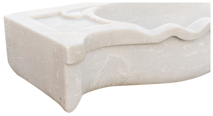 Biscottini Biscottini Lavandino Marmo Bianco Artigianale 70x33x17 Vasca Design Unico