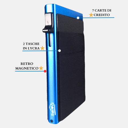Sei G portacarte safe magnetic royal con custodia in pelle nera