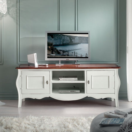 MOBILI 2G - PORTA TV IN LEGNO SHABBY CHIC BICOLORE L.160 P.50 H.61 (3084)