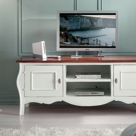 MOBILI 2G - PORTA TV IN LEGNO SHABBY CHIC BICOLORE L.160 P.50 H.61 (3084)