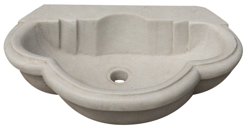 Biscottini Biscottini Lavandino Vasca Marmo Bianco Artigianale 57x37x16 Design Unico Casa