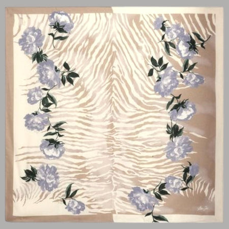 Liu Jo foulard beige floro zebrato 120X120 2F5075T0300