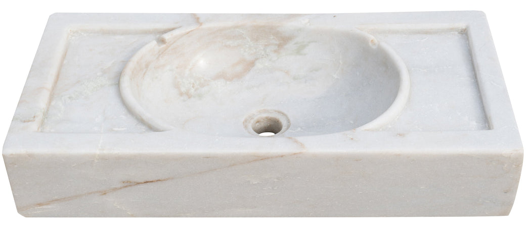 Biscottini Lavandino in marmo bianco L69xPR35xH12 cm