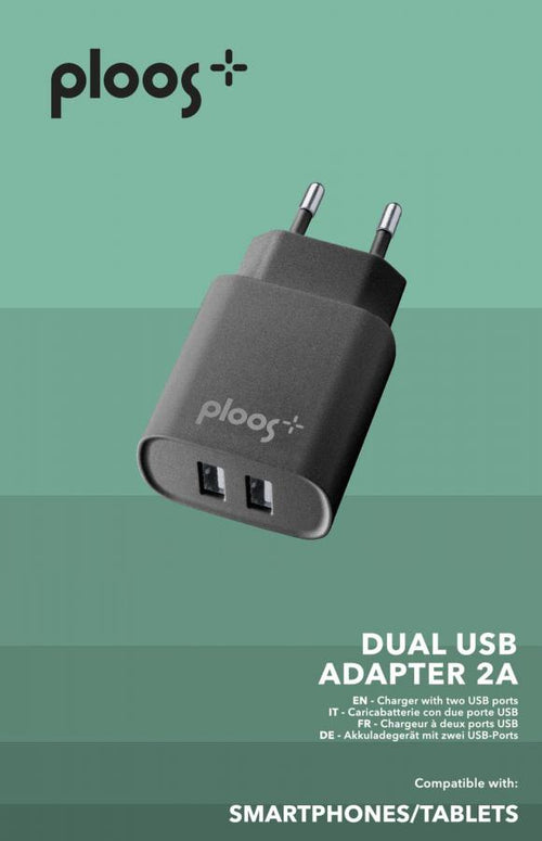 caricabatteria 10w doppia usb nero