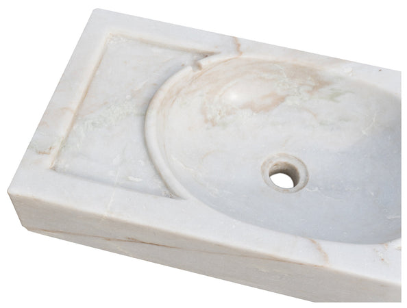 Biscottini Lavandino in marmo bianco L69xPR35xH12 cm