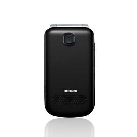 BRONDI SUPER VOICE (NERO/ARGENTO) - TELEFONO CELLULARE PER ANZIANI - TASTO SOS - AUDIO AMPLIFICATO - CONTROLLO REMOTO - BASE DI RICARICA - DOPPIO DISPLAY