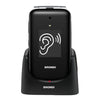 BRONDI SUPER VOICE (NERO/ARGENTO) - TELEFONO CELLULARE PER ANZIANI - TASTO SOS - AUDIO AMPLIFICATO - CONTROLLO REMOTO - BASE DI RICARICA - DOPPIO DISPLAY