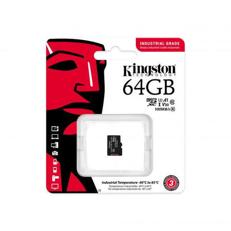 Kingston Technology Industrial 64 GB MicroSDXC UHS-I Classe 10 (Kingston Industrial - flashhukommelses)