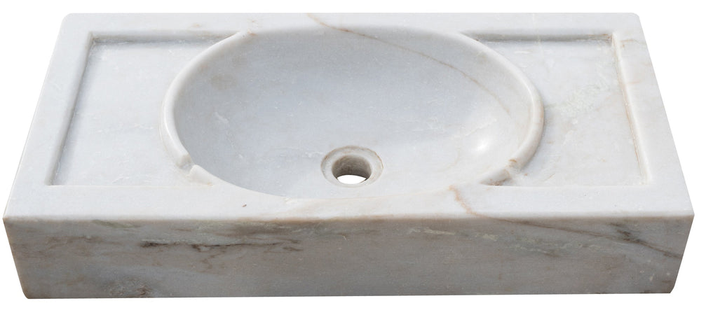 Biscottini Lavandino in marmo bianco L69xPR35xH12 cm
