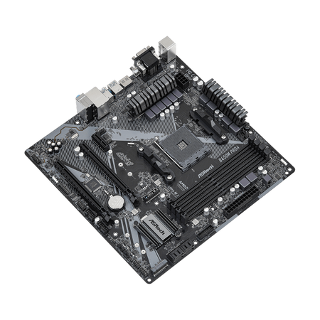 ASRock B450M Pro4 R2.0 - scheda madre - micro ATX - Socket AM4 - Chipset AMD B450 - USB-C Gen2, USB 3.2 Gen 1, USB 3.2 Gen 2 - Gigabit LAN - grafica integrata (CPU richiesta)