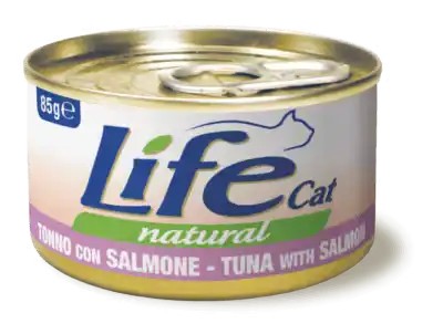 Life Cat Natural Scatoletta Tonno con Salmone per Gatti 85gr
