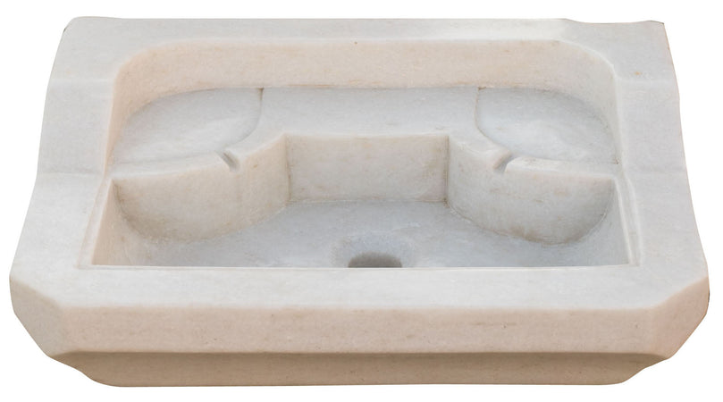 Biscottini Lavandino in marmo bianco L51xPR41xH15 cm Vasca realizzata completamente