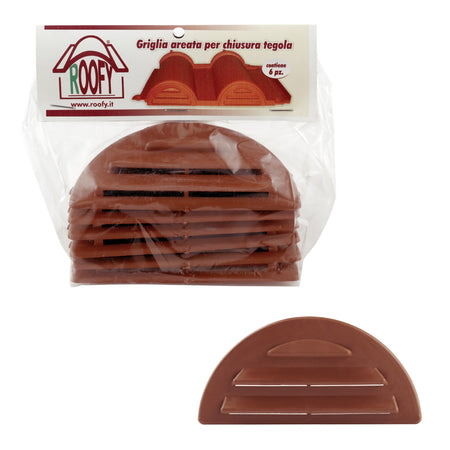 Chiusura prima fila tegola plastica color terracotta confezione 6 pz