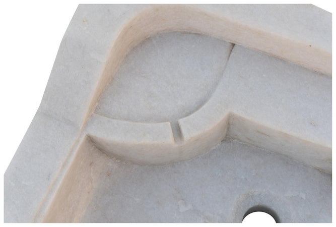 Biscottini Lavandino in marmo bianco L51xPR41xH15 cm Vasca realizzata completamente