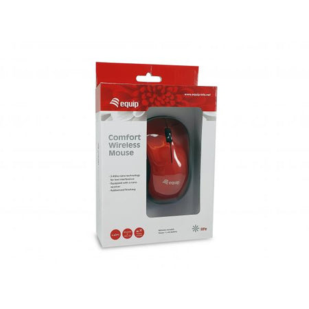 Mouse Equip Comfort - 3 pulsanti - Rosso - Wireless 1200DPI