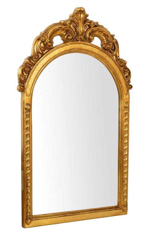 Biscottini SPECCHIERA DA PARETE IN LEGNO FINITURA FOGLIA ORO ANTICATO MADE IN ITALY