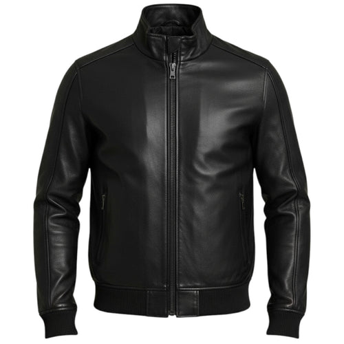 Markup giacca bomber nero in ecopelle MK24005