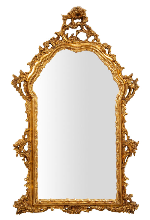 Biscottini SPECCHIERA DA PARETE IN LEGNO FINITURA FOGLIA ORO ANTICATO MADE IN ITALY