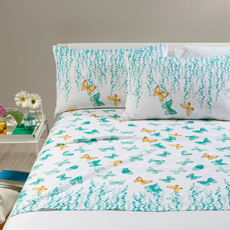 enzuola Kimberly ! Caleffi in Puro Cotone – Eleganza Floreale con Farfalle  Made in Italy