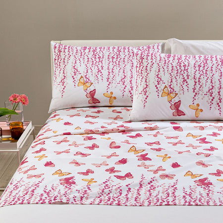 enzuola Kimberly ! Caleffi in Puro Cotone – Eleganza Floreale con Farfalle  Made in Italy