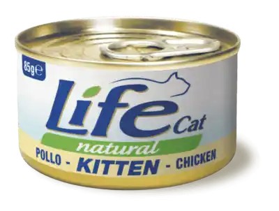 Life Cat Kitten Natural Scatoletta Pollo per Gatti Cuccioli 85gr